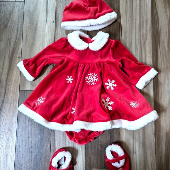Teddy's Choice Baby 4-Piece Santa Little Helper Baby Red Dress Christmas… - Picture 7 of 7